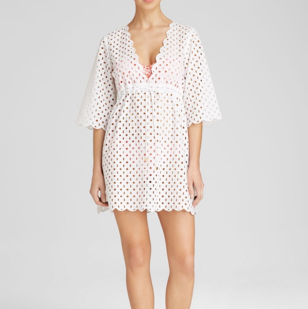 Tory Burch Broderie Anglaise Eyelet Swim Cover Up Beach Dress